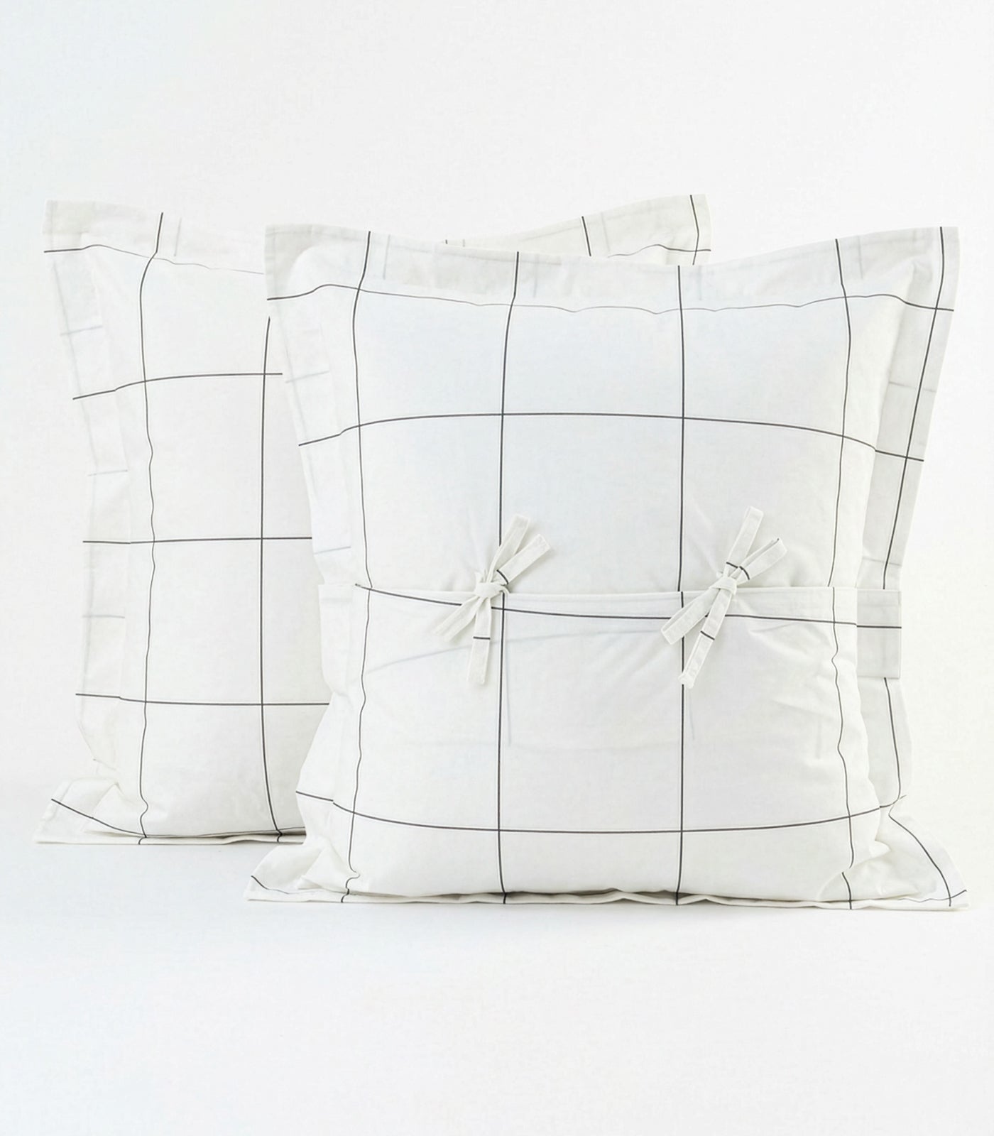 European - Percale Pillow Cases (Pair) - Limited Edition - Windowpane