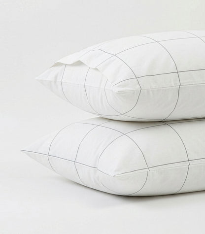 Percale Pillow Cases (Pair) - Limited Edition - Windowpane