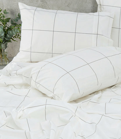 Percale Pillow Cases (Pair) - Limited Edition - Windowpane