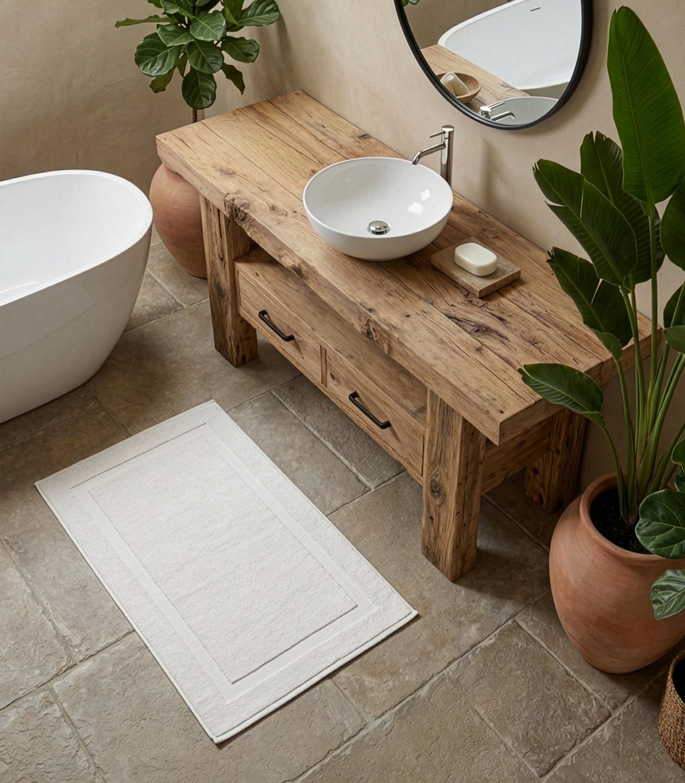 Bhumi Organic Cotton - Bath Mat - White