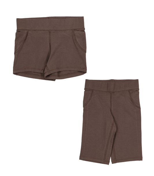 Pocket Bike Short Shorties & Pocket Long Bike Shorts - Chocolate Martini