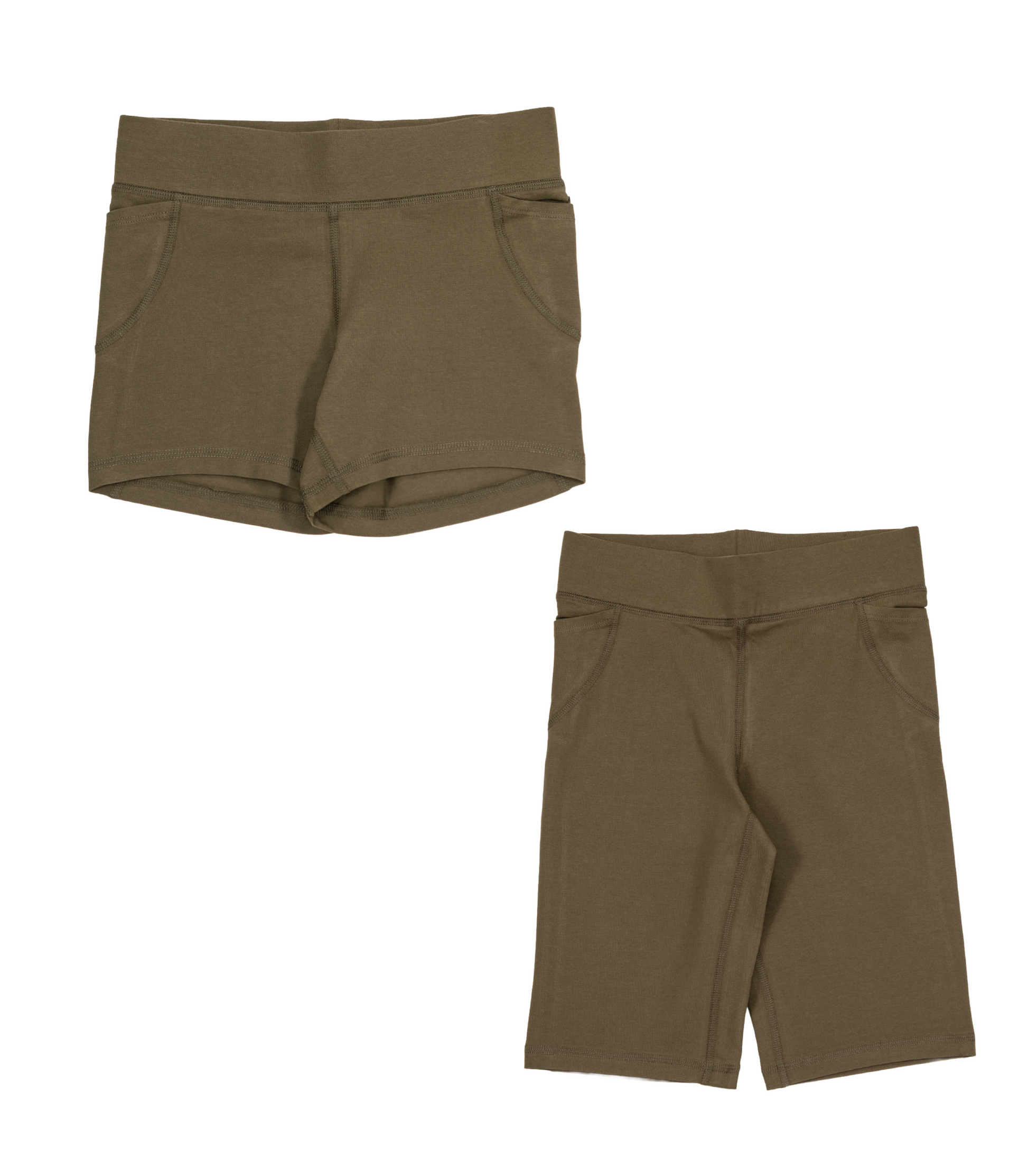 Pocket Bike Short Shorties & Pocket Long Bike Shorts - Dark Olive