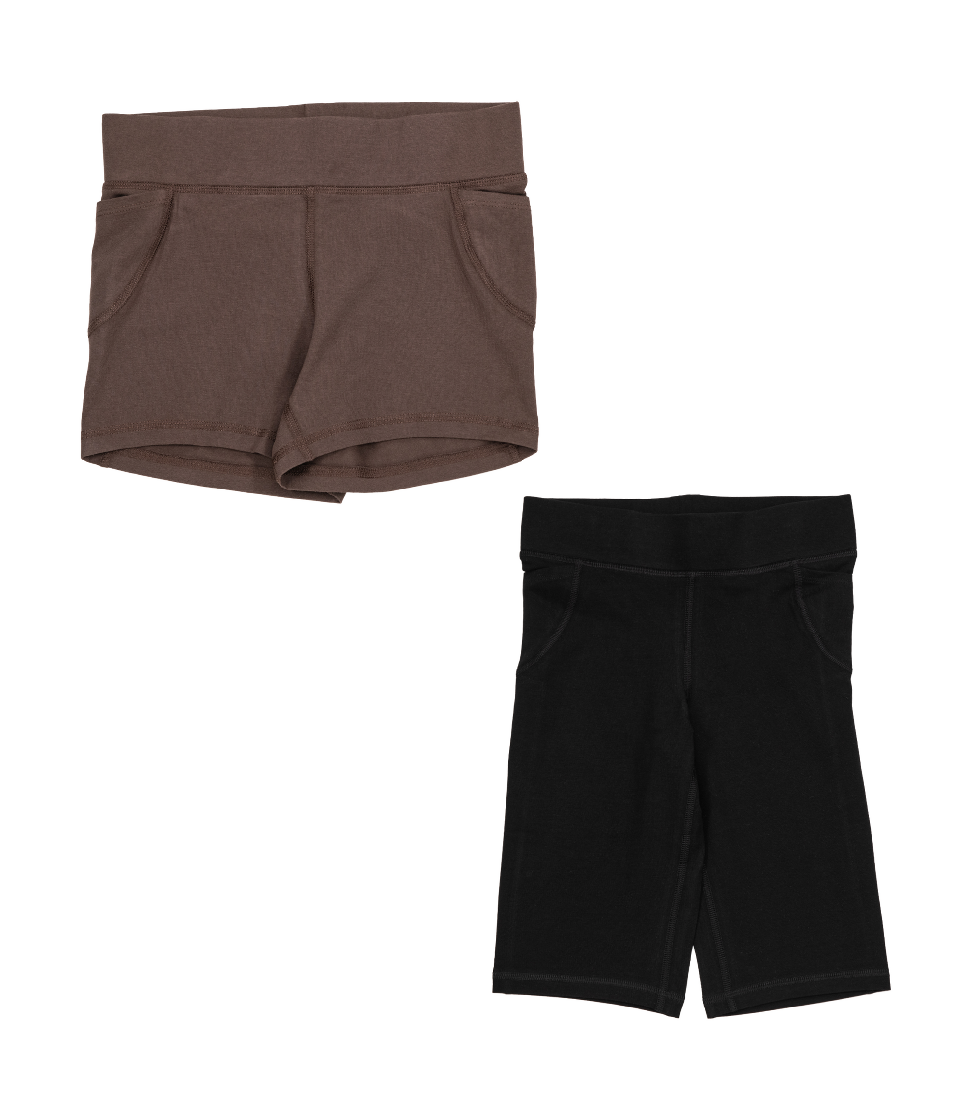 Pocket Bike Short Shorties Chocolate Martini & Pocket Long Bike Shorts Black