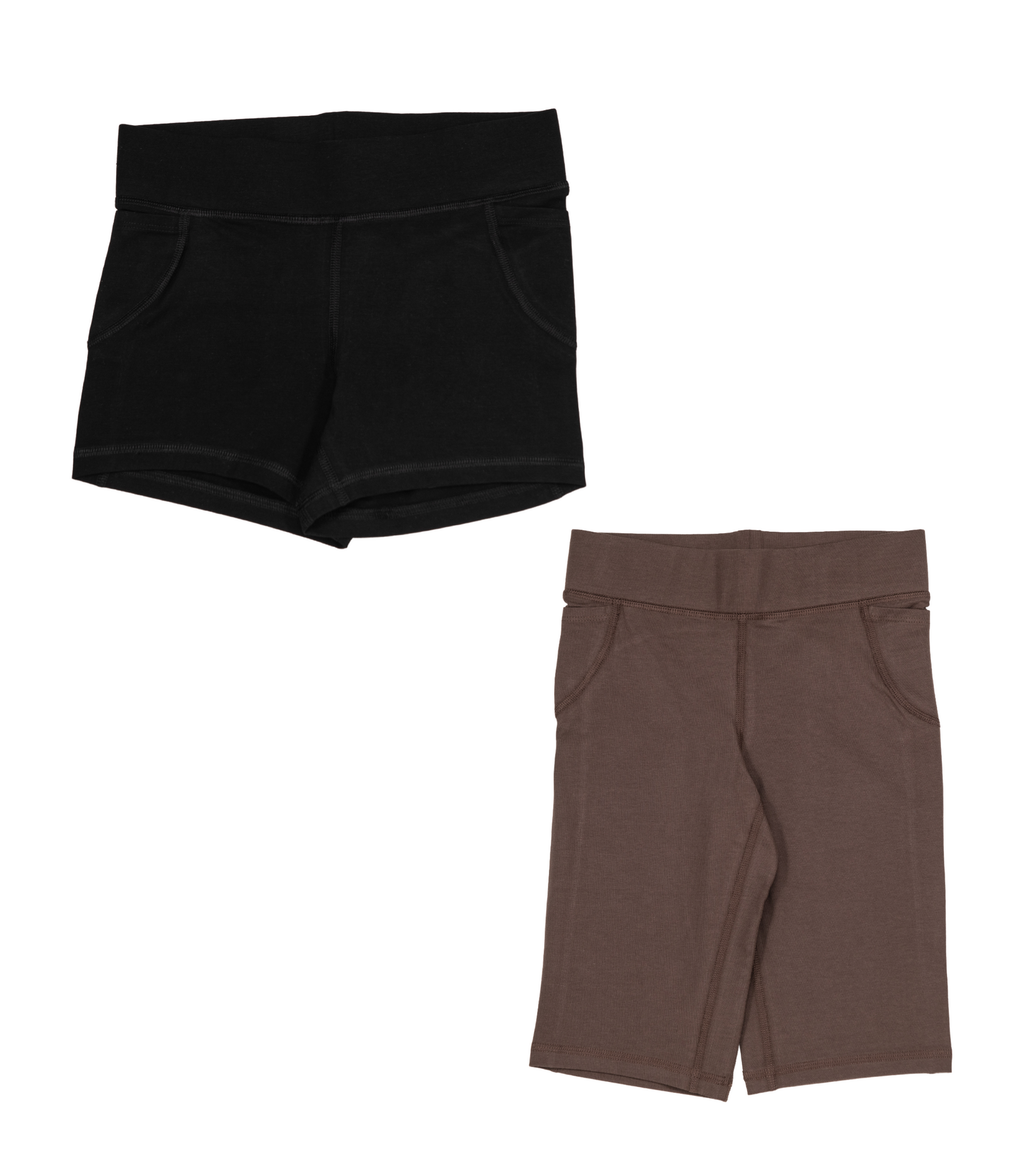 Pocket Bike Short Shorties Black & Pocket Long Bike Shorts Chocolate Martini