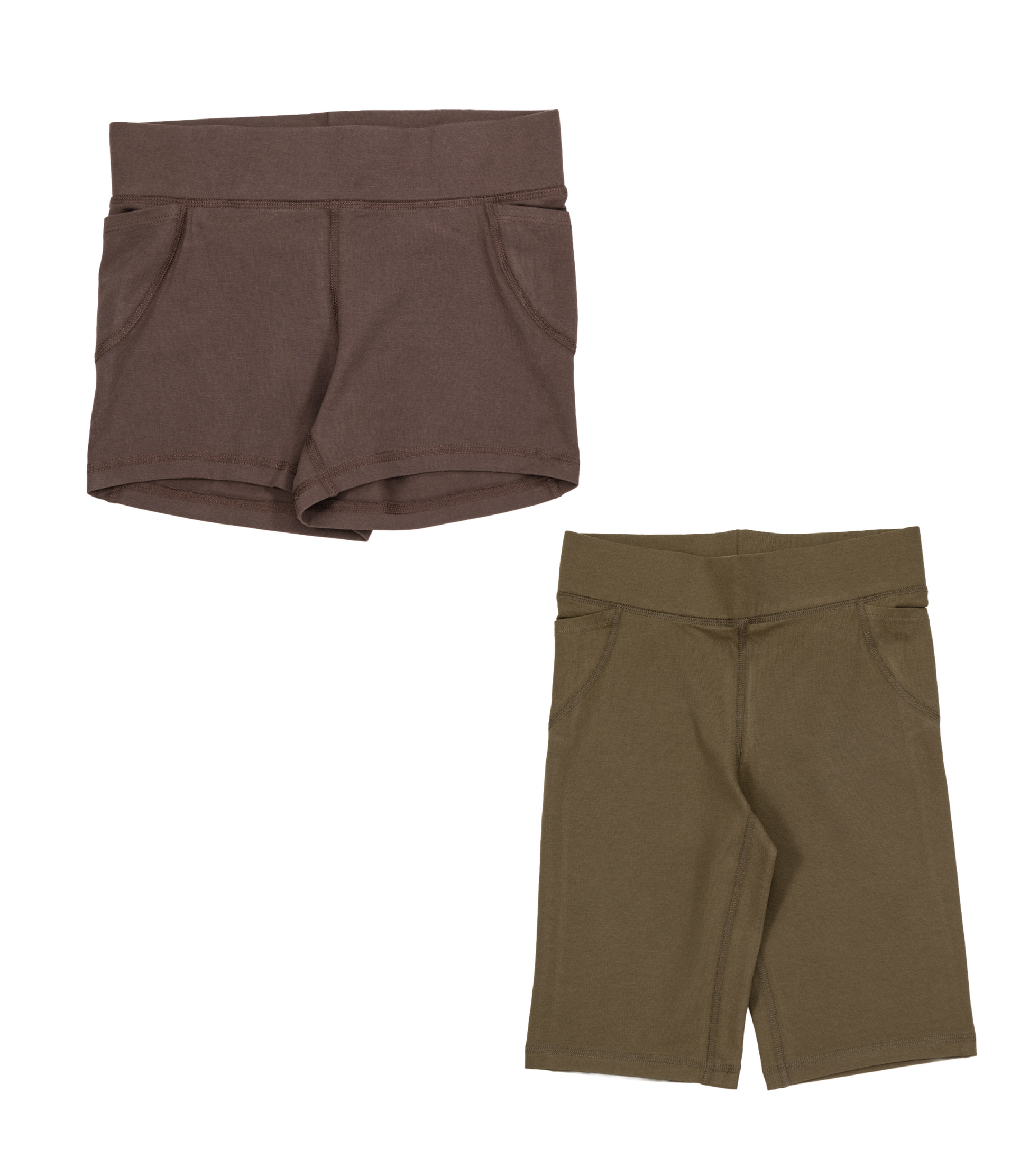 Pocket Bike Short Shorties Chocolate Martini & Pocket Long Bike Shorts Dark Olive