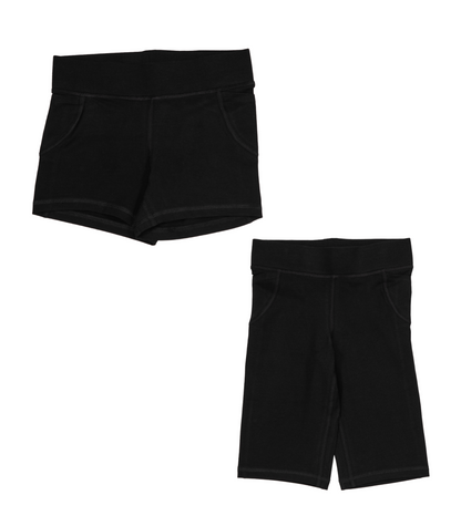 Pocket Bike Short Shorties & Pocket Long Bike Shorts - Black