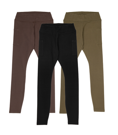 Pocket Leggings - Black / Chocolate Martini / Dark Olive