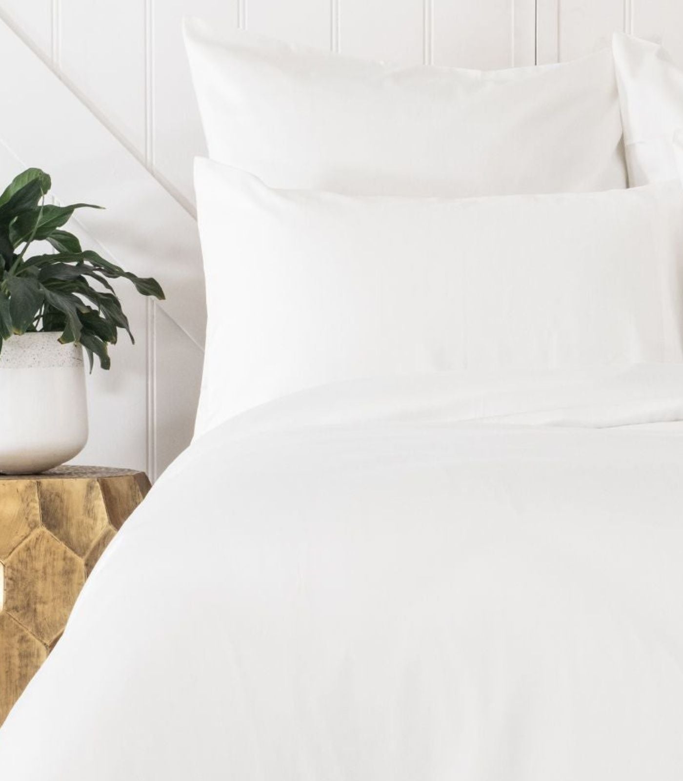 Bhumi Organic Cotton - Sateen Plain Quilt Cover - White