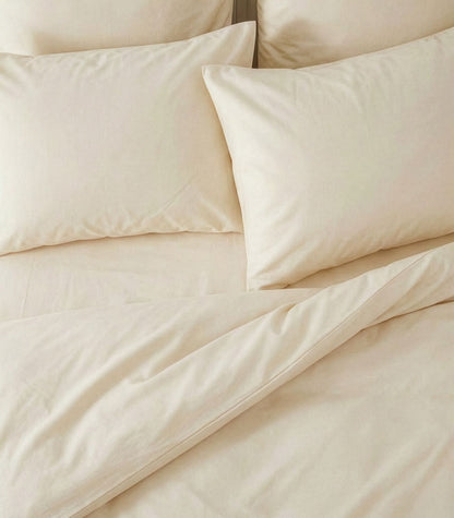 Bhumi Organic Cotton - Sateen Plain Quilt Cover - Ivory