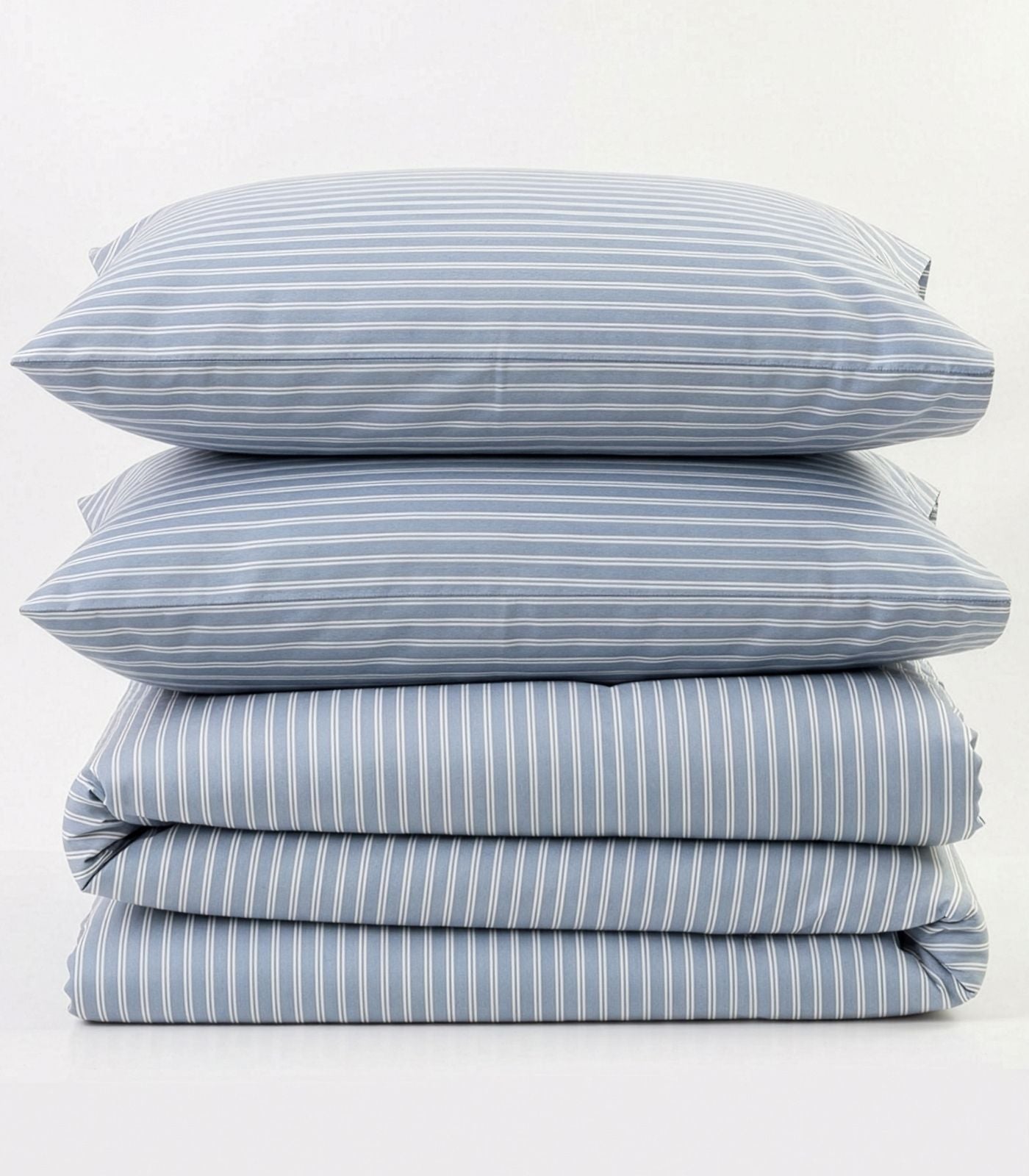 Percale Quilt Cover Set - Limited Edition - Tandem Stripe Arctic Blue