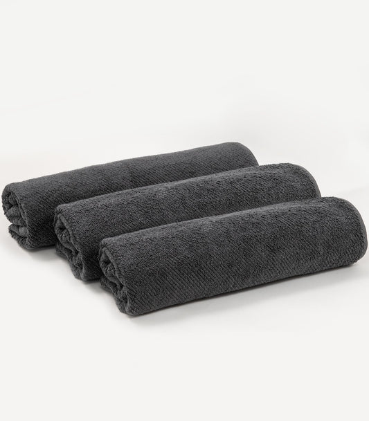 Bhumi Organic - Divinely Plush Twill Bath Sheet (3 Pack) - Dark Grey