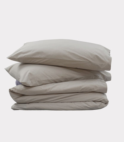 Bhumi Organic Cotton - Percale Plain Quilt Cover - Pewter