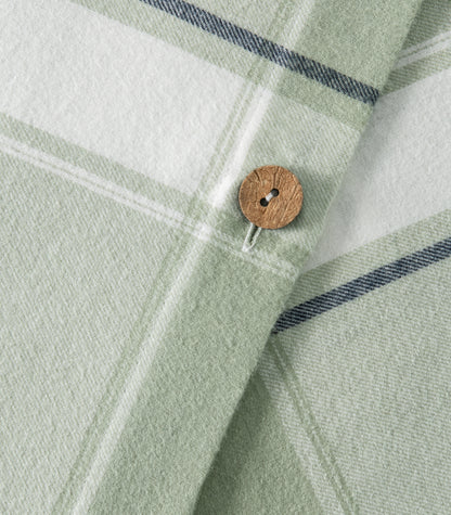 Bhumi Organic Cotton - Flannel Quilt Cover Set - Plaid - Sage Plaid