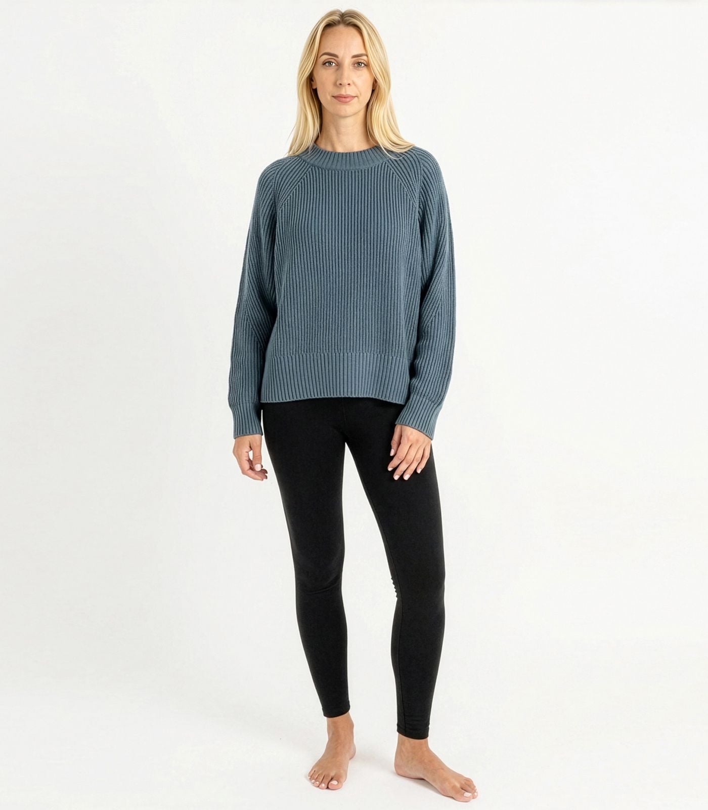 Bhumi Organic Cotton - Rib Knit Jumper - Orion Blue