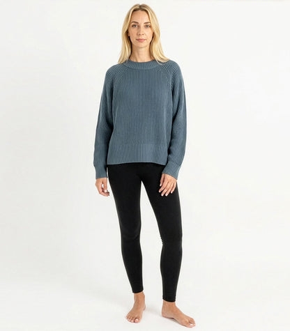 Bhumi Organic Cotton - Rib Knit Jumper - Orion Blue