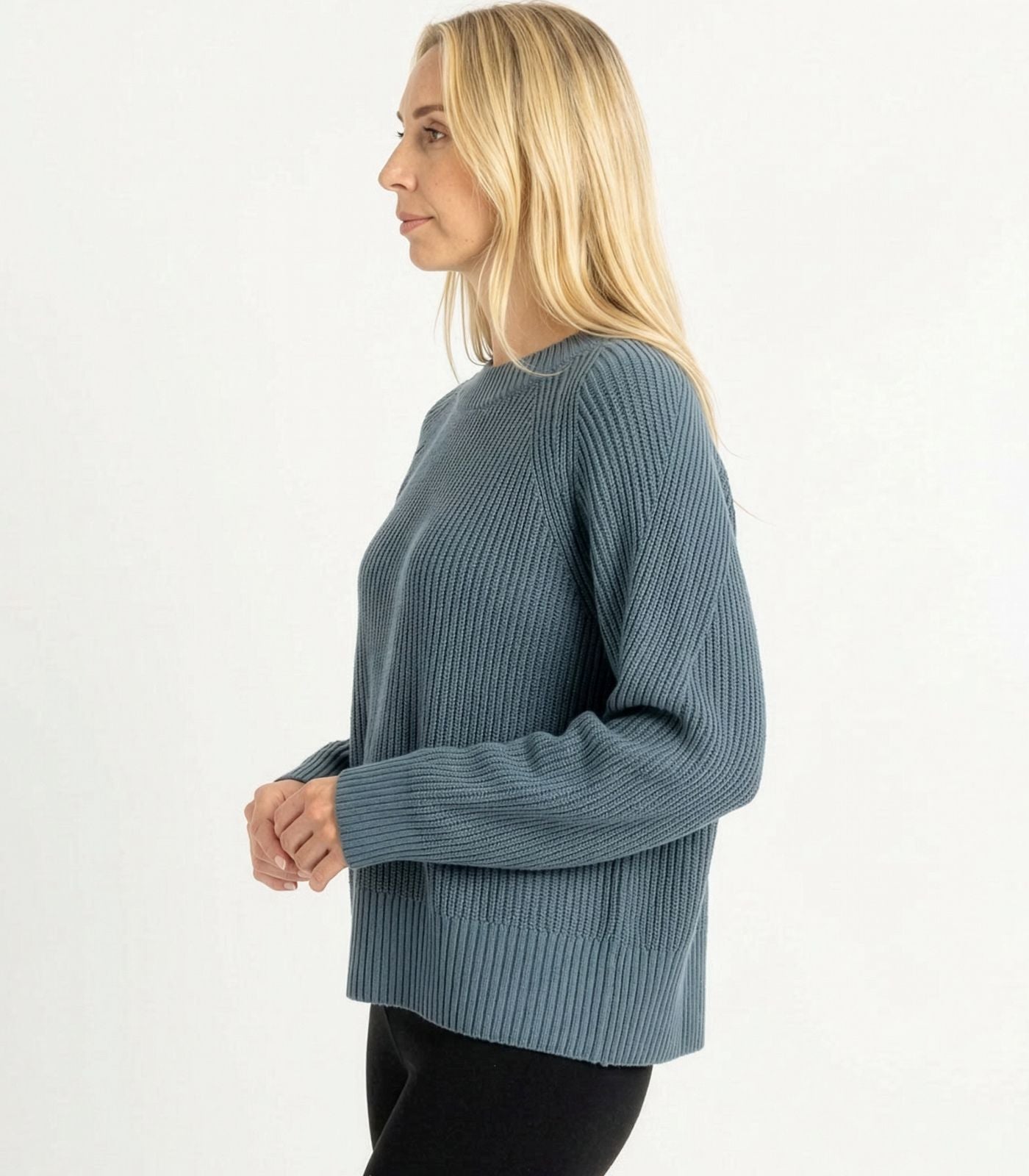 Bhumi Organic Cotton - Rib Knit Jumper - Orion Blue