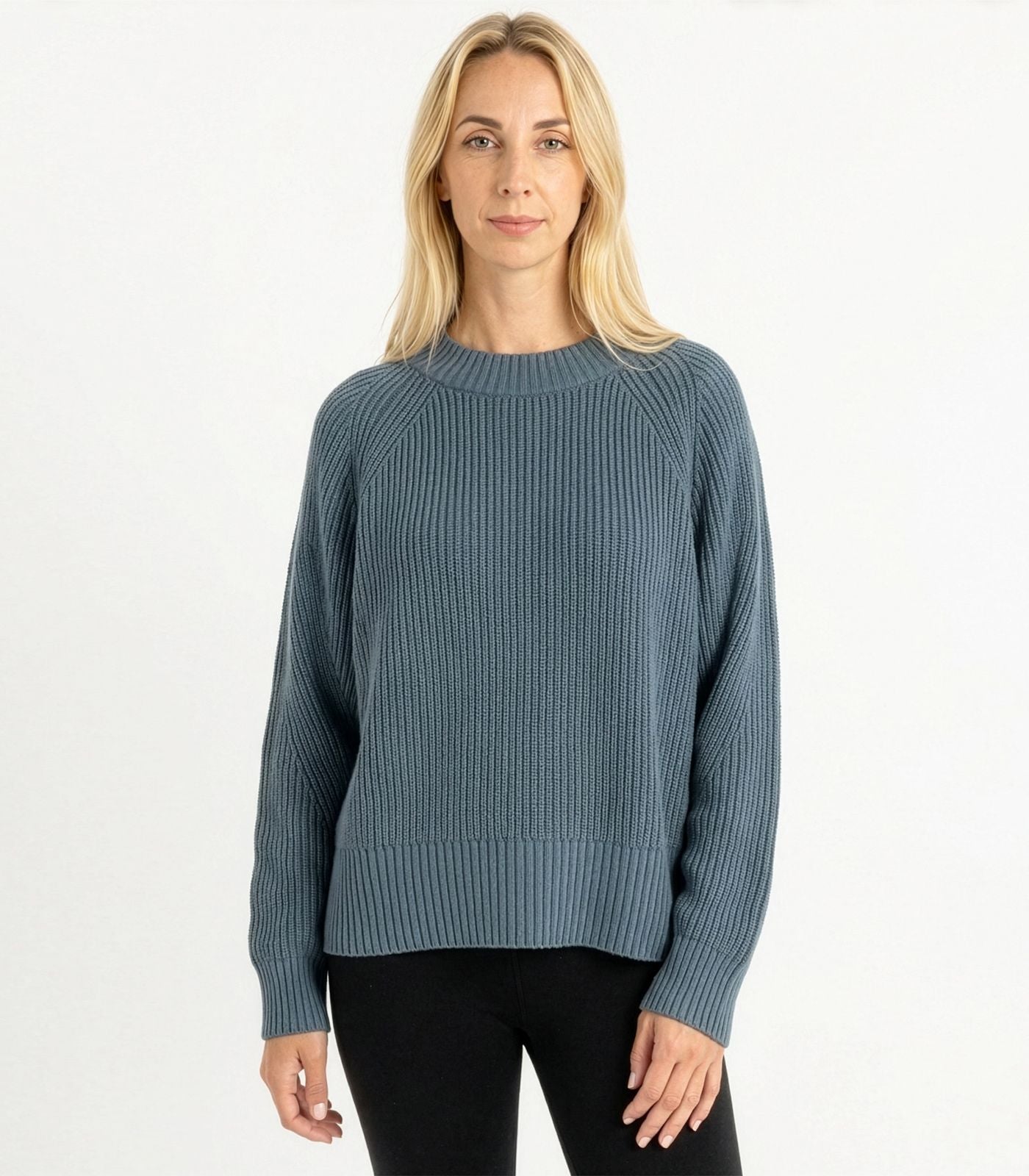Bhumi Organic Cotton - Rib Knit Jumper - Orion Blue