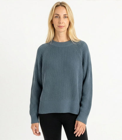 Bhumi Organic Cotton - Rib Knit Jumper - Orion Blue