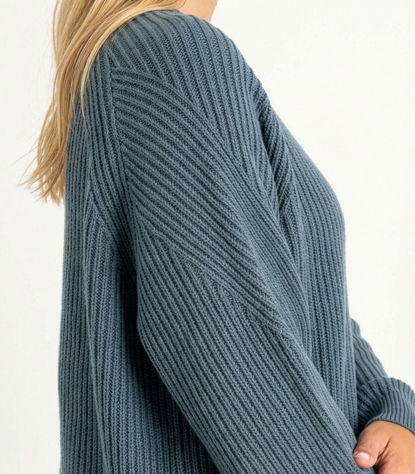 Bhumi Organic Cotton - Rib Knit Jumper - Orion Blue
