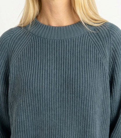 Bhumi Organic Cotton - Rib Knit Jumper - Orion Blue