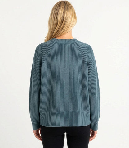 Bhumi Organic Cotton - Rib Knit Jumper - Orion Blue