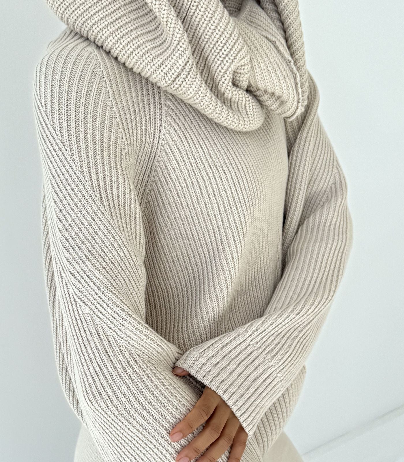 Bhumi Organic Cotton - Rib Knit Jumper - Oatmeal
