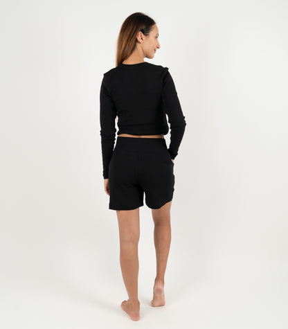 Ribbed Shorts - Black