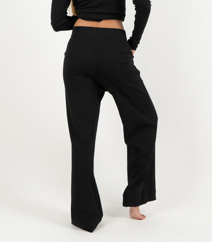Ribbed Wide Leg Lounge Pant - Midnight Blue