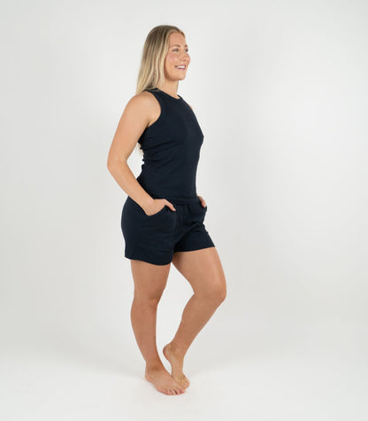 Ribbed Racer Back - Midnight Blue