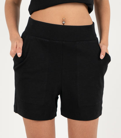 Ribbed Shorts - Black