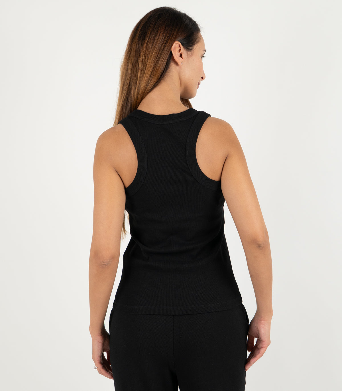 Ribbed Racer Back - Black