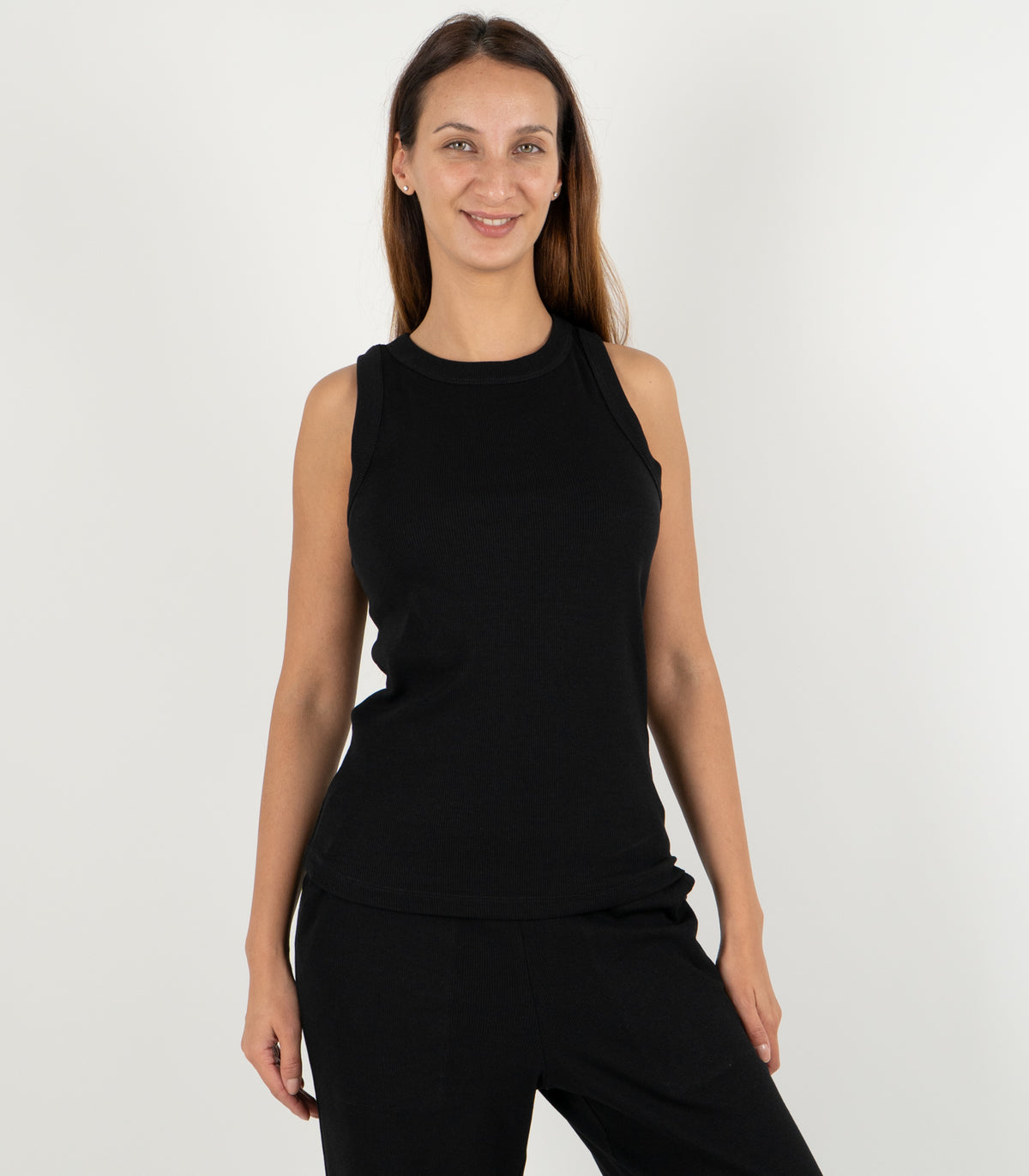 Ribbed Racer Back - Black