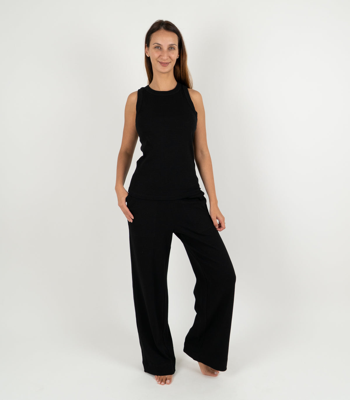 Ribbed Racer Back - Black