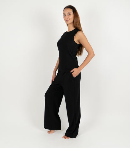 Ribbed Racer Back - Black