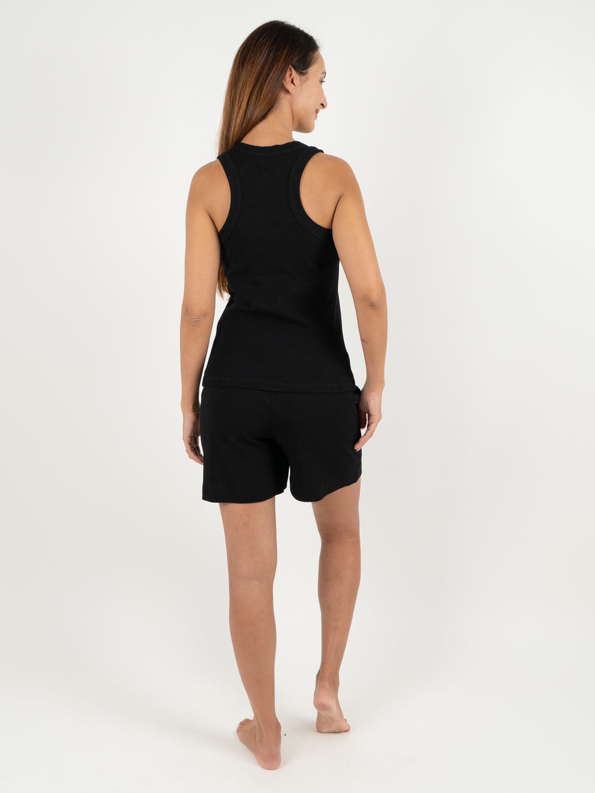 Ribbed Racer Back - Black