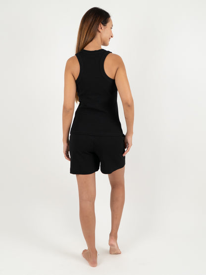 Ribbed Racer Back - Black