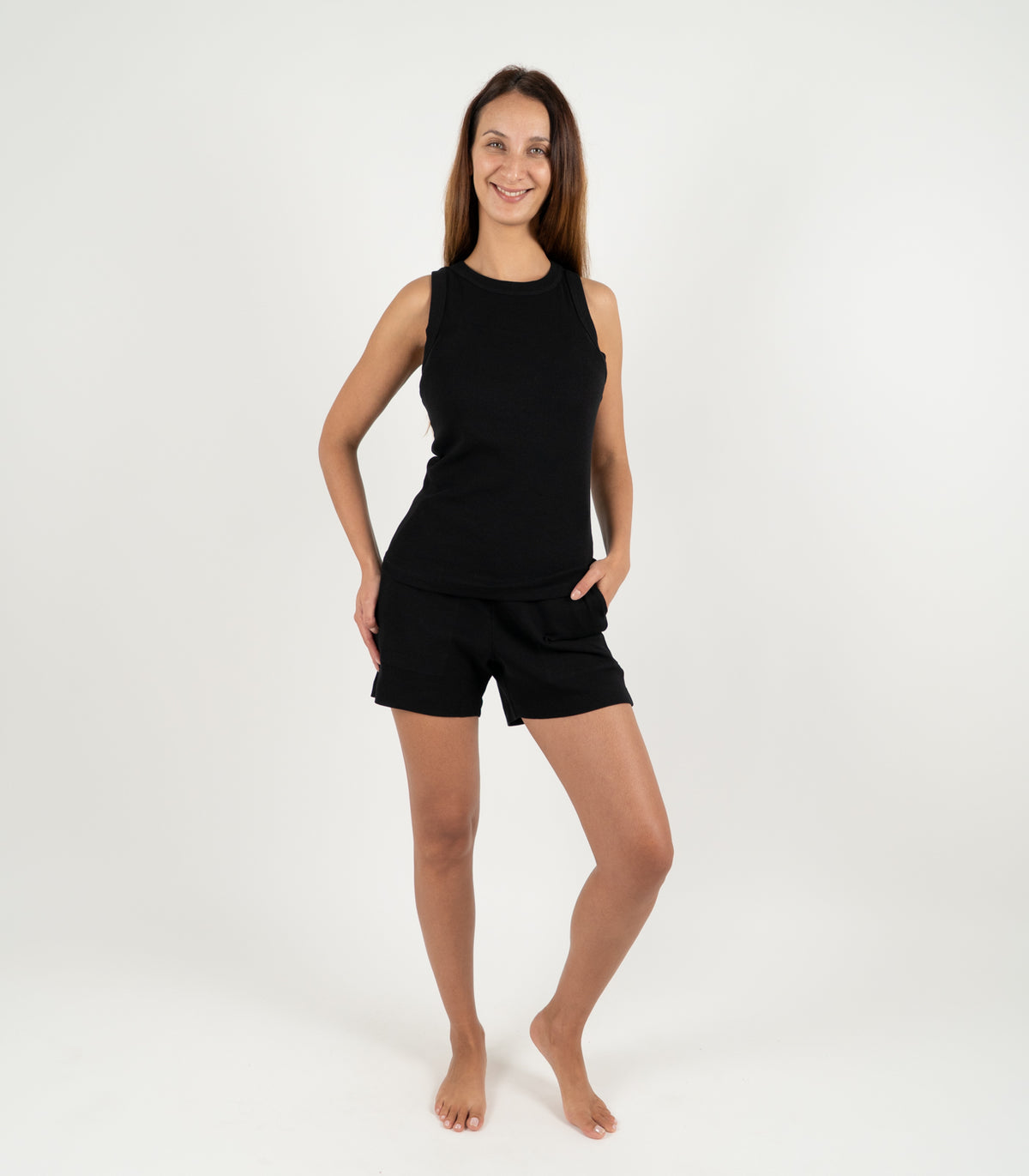 Ribbed Racer Back - Black