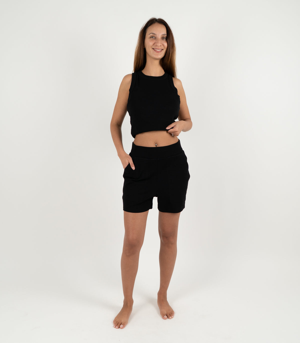 Ribbed Shorts - Black
