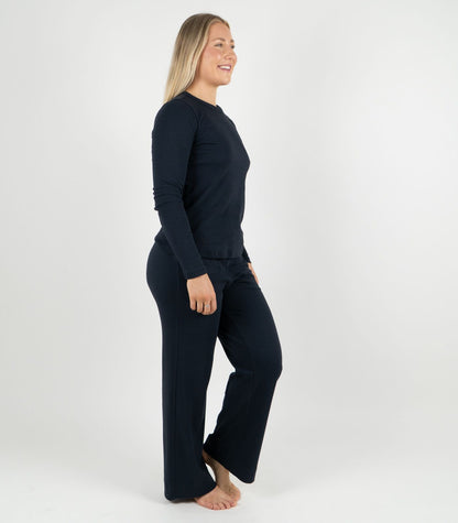 Ribbed Long Sleeve Top - Midnight Blue