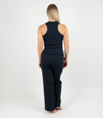 Ribbed Racer Back - Midnight Blue