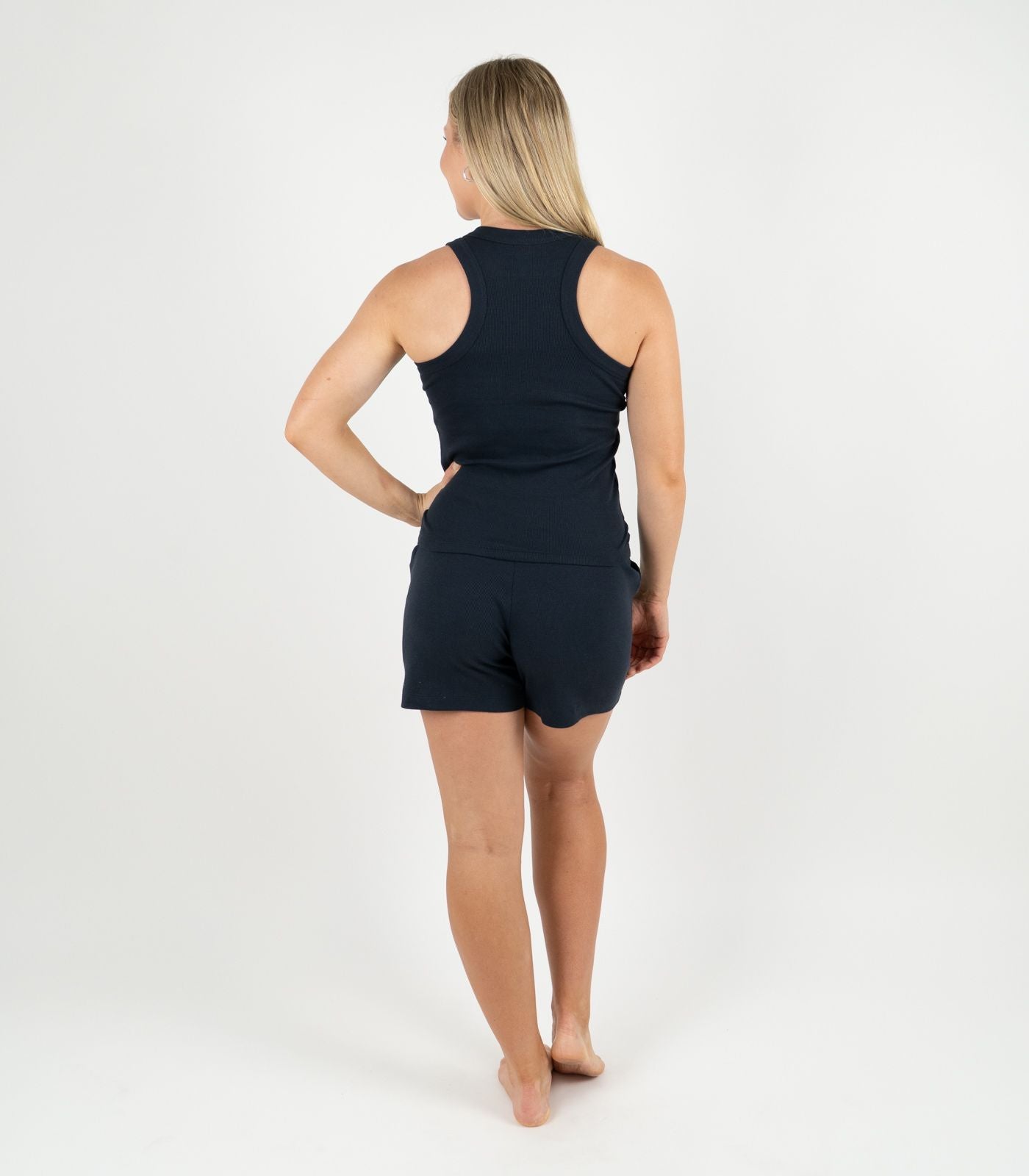 Ribbed Racer Back - Midnight Blue