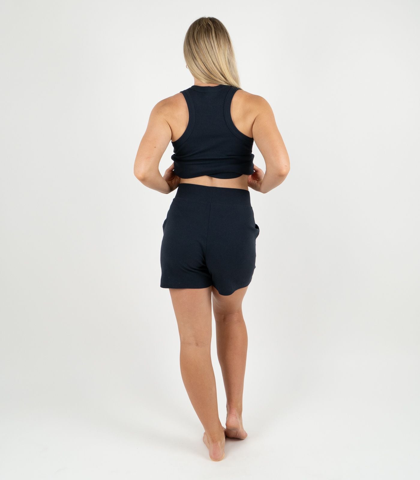 Ribbed Shorts - Midnight Blue