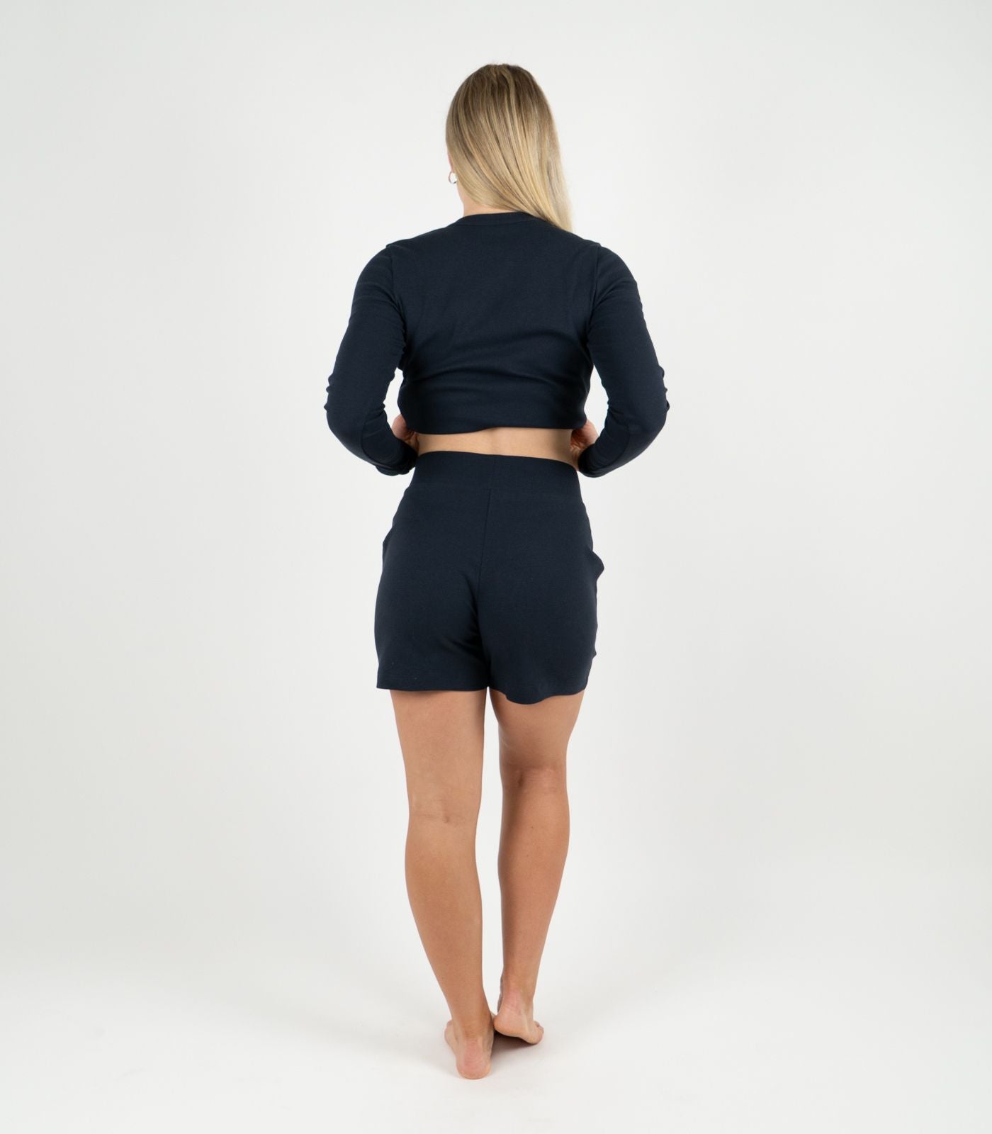 Ribbed Shorts - Midnight Blue