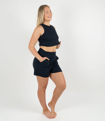 Ribbed Shorts - Midnight Blue