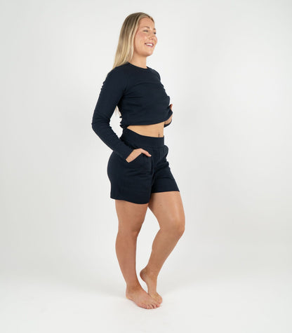 Ribbed Shorts - Midnight Blue