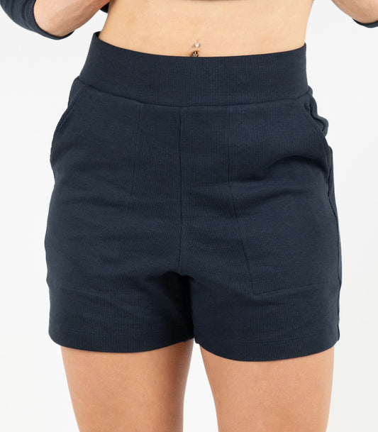 Ribbed Shorts - Midnight Blue