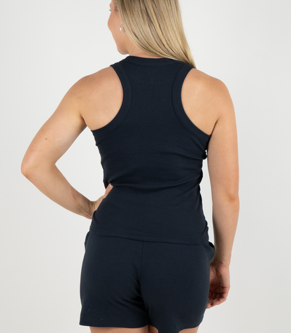 Ribbed Racer Back - Midnight Blue