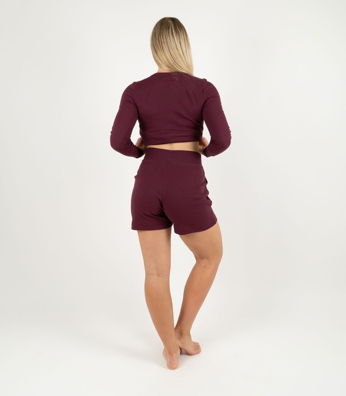 Ribbed Shorts - Maroon