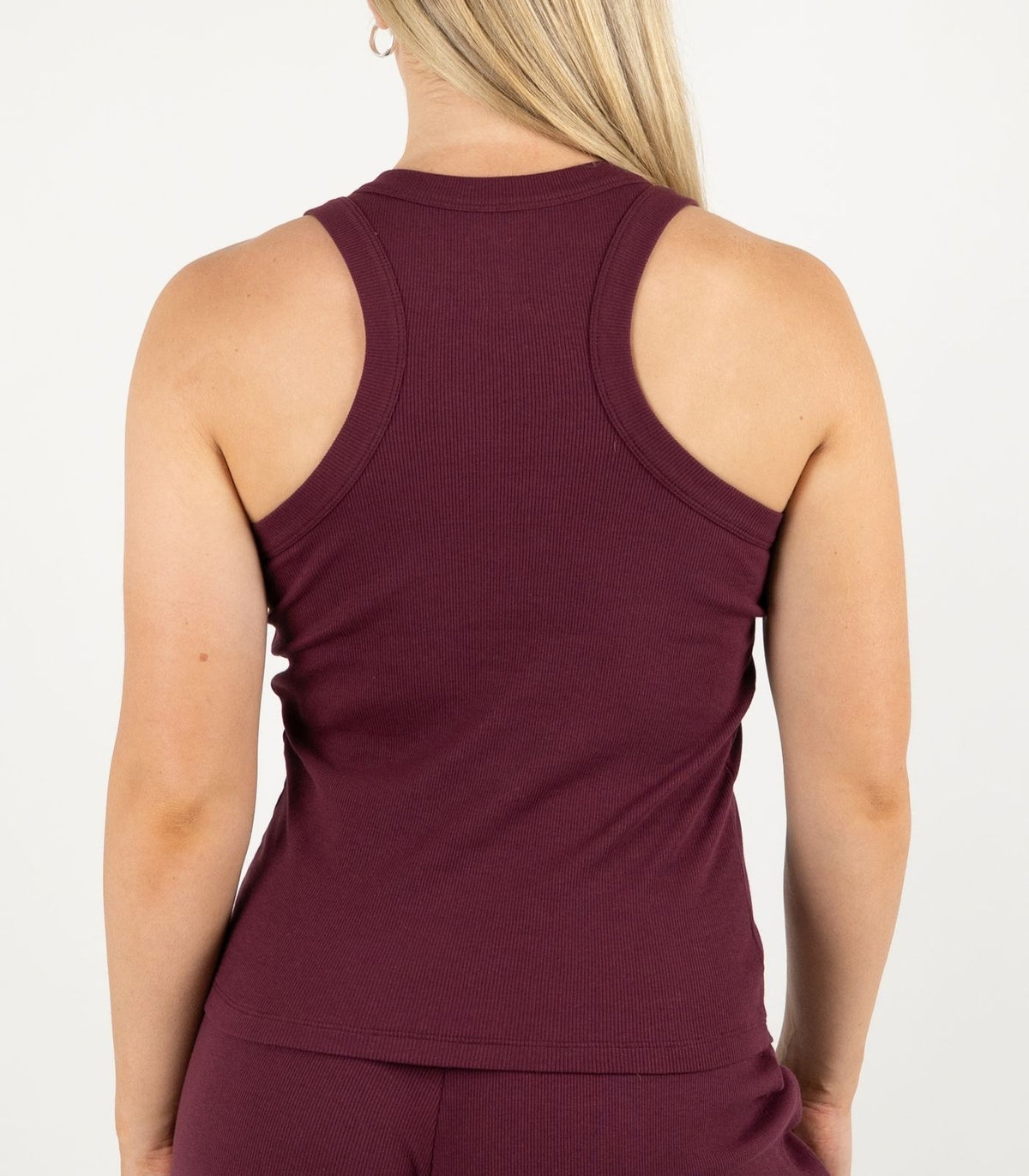 Ribbed Racer Back - Maroon