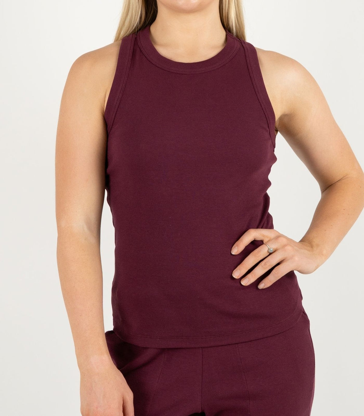 Ribbed Racer Back - Maroon